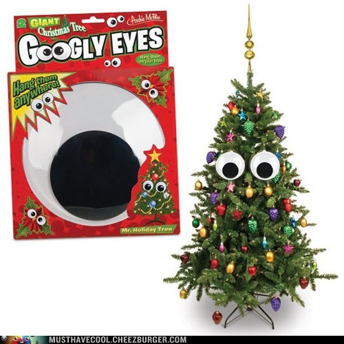 Giant Christmas Tree Googly Eyes
