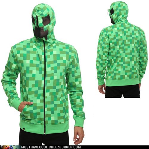 Minecraft Creeper Costume Hoodie