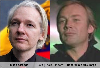 Julian Assange Totally Looks Like Klaus Maria Brandauer (Bond Villain Max Largo)