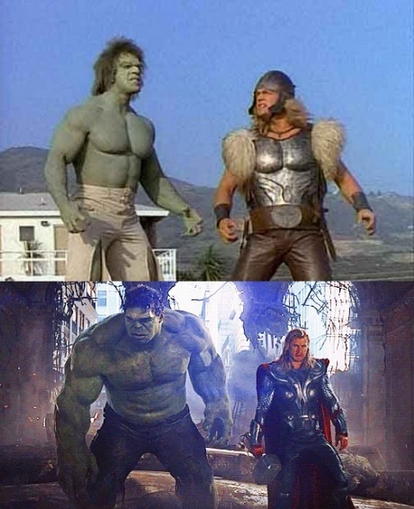 Thor and The Incredible Hulk 34 Years Apart