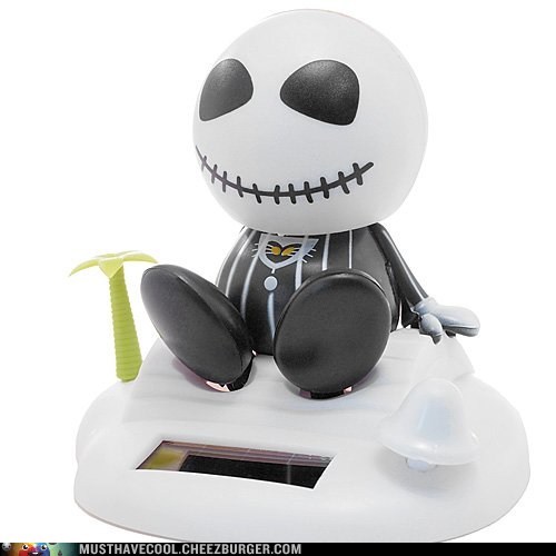 Solar Powered Jack Skellington Bobble Head
