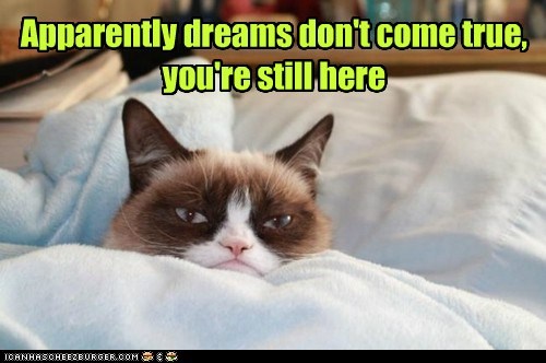 Apparently dreams don't come true, you're still here