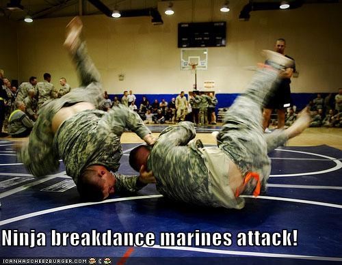 Ninja breakdance marines attack!