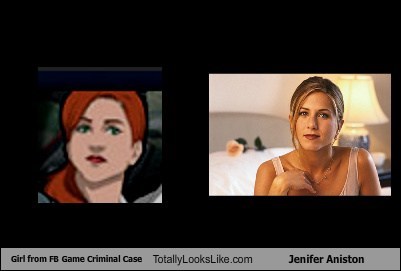 Girl from FB Game Criminal Case Totally Looks Like Jennifer Aniston