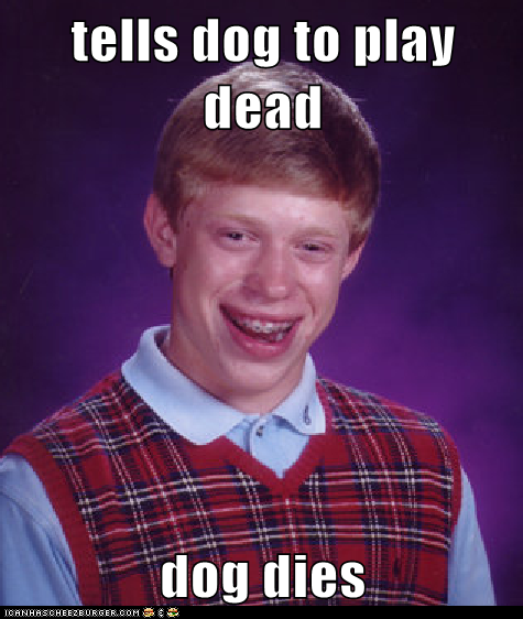 tells dog to play dead  dog dies