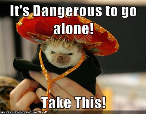It's Dangerous to go alone!  Take This!