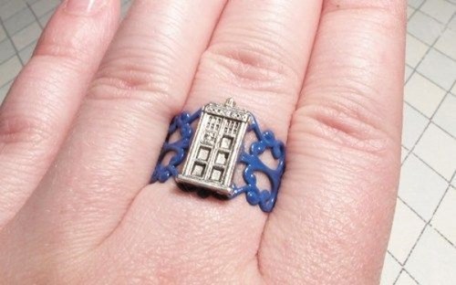 Handmade Silver Tardis Ring