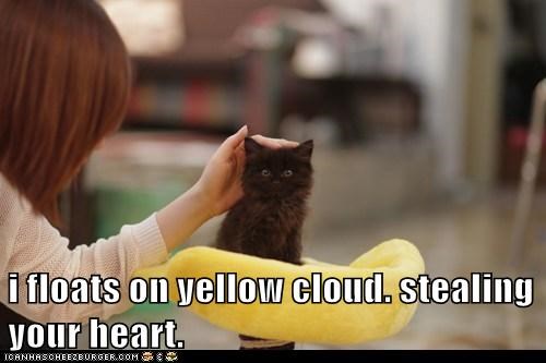 i floats on yellow cloud. stealing your heart.