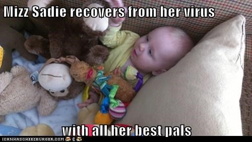 Mizz Sadie recovers from her virus  with all her best pals