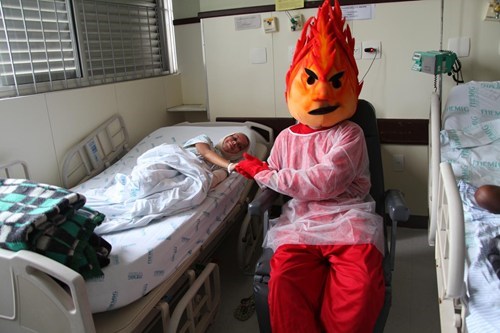 Meet "Flamy"... A Mascot Created to Help Children Who Are Burn Victims