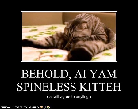 BEHOLD, AI YAM SPINELESS KITTEH