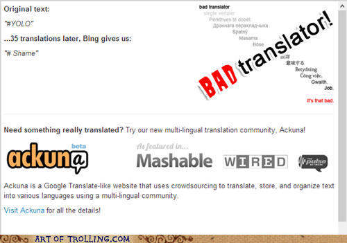 Bad Translator CAN Translate Correctly
