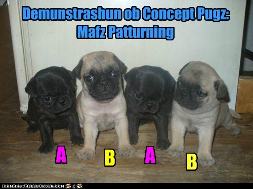 Demunstrashun ob Concept Pugz:    Mafz Patturning