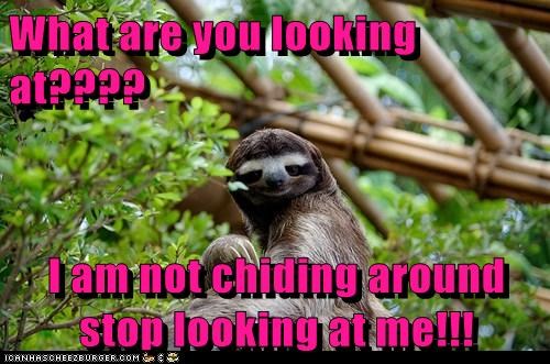 What are you looking at????  I am not chiding around stop looking at me!!!