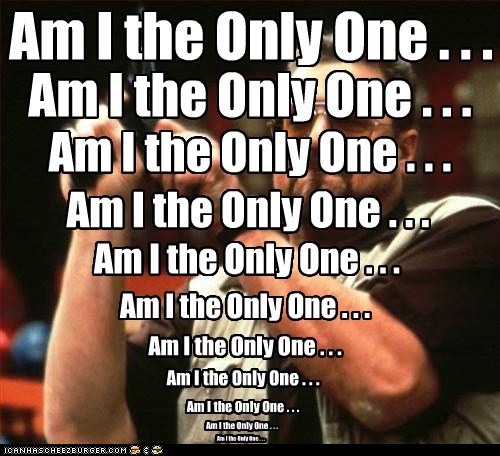 After a Few Thousand Memes, You Start to Think Maybe you Really Are the Only ONe