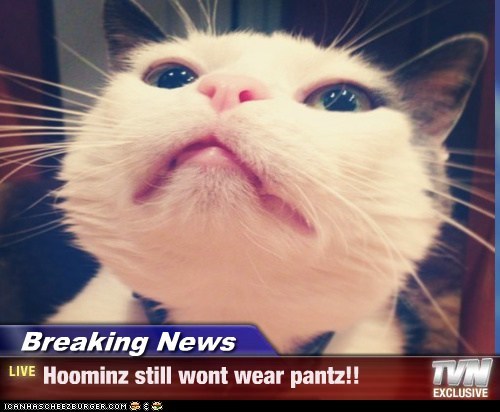 BREAKING NEWS: Hoominz still wont wear pantz!!