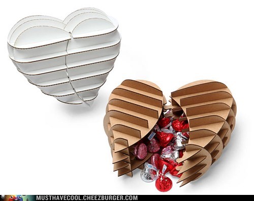 Cardboard Safari Heart Shaped Gift Box