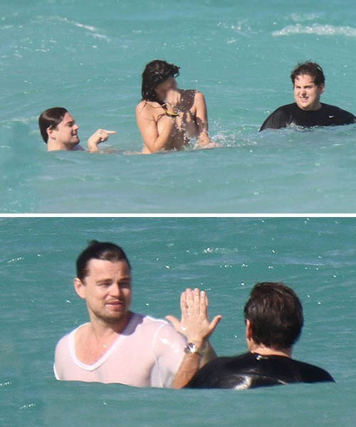 Hand Hugs for Swimming With Topless Chicks!
