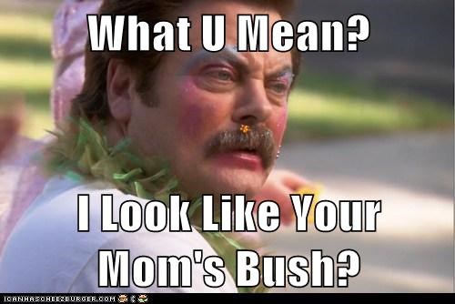 What U Mean?  I Look Like Your Mom's Bush?