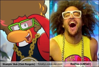 Stompin' Bob (Club Penguin) Totally Looks Like Redfoo (LMFAO)