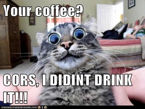 Your coffee?  CORS, I DIDINT DRINK IT!!!