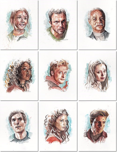 Watercolor Paintings of the Serenity Crew
