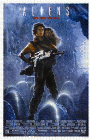 Aliens Poster Created Using Thousands of Image Stills From the Film