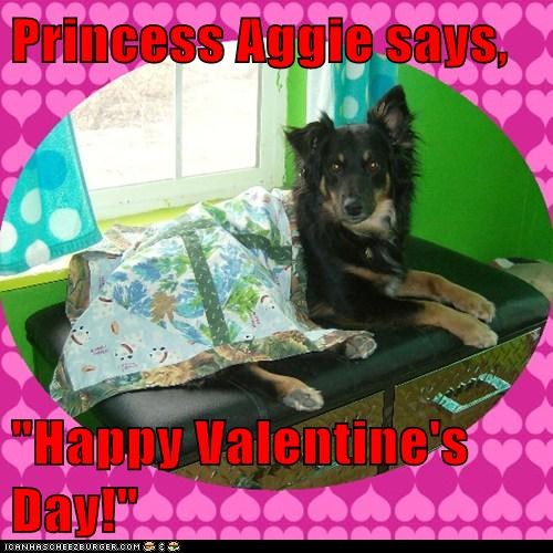 Princess Aggie says,  "Happy Valentine's Day!"