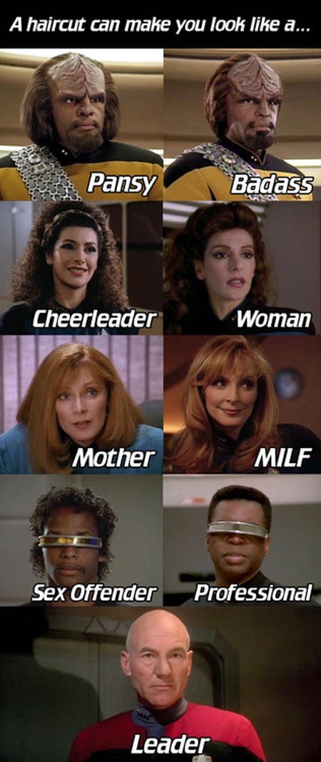 A Valuable Guide to Hair Styles, Courtesy of Star Trek:TNG