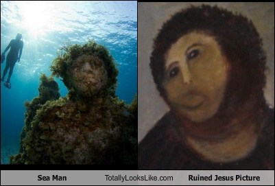 Sea Man Totally Looks Like Ruined Jesus Picture
