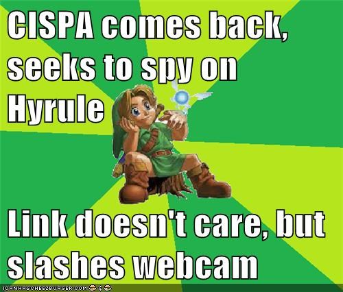 CISPA comes back, seeks to spy on Hyrule  Link doesn't care, but slashes webcam