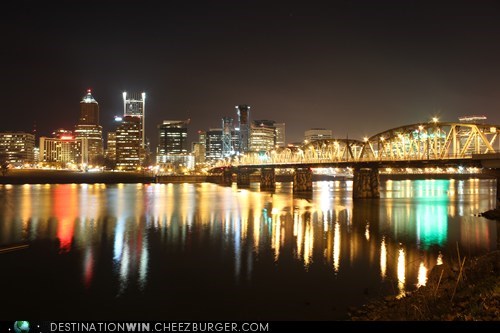 Admiring the Skyline of Downtown Portland