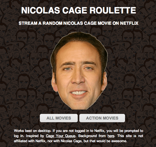 Are You a Bad Enough Dude to Play Nicolas Cage Roulette?