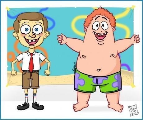 Spongebob and Patrick as Humans