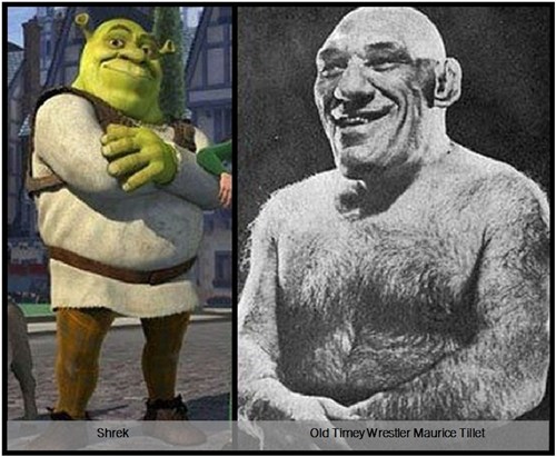 Old Timey Wrestler Maurice Tillet totally looks like Shrek in real life
