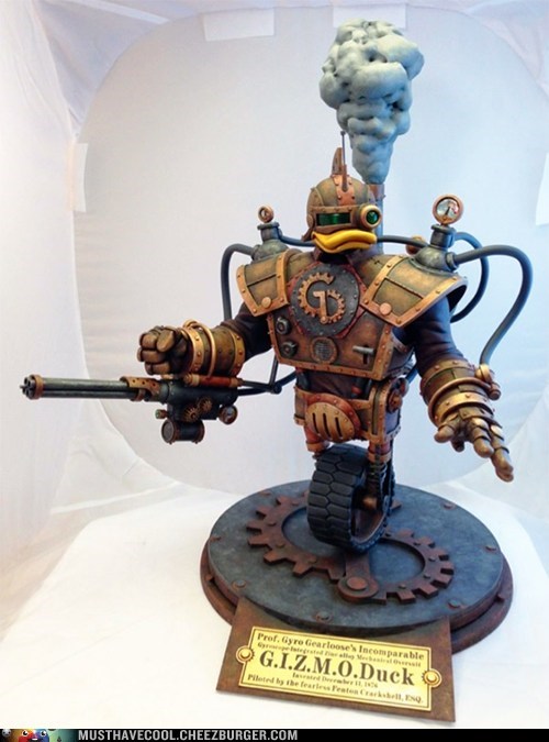Steampunk GizmoDuck Sculpture