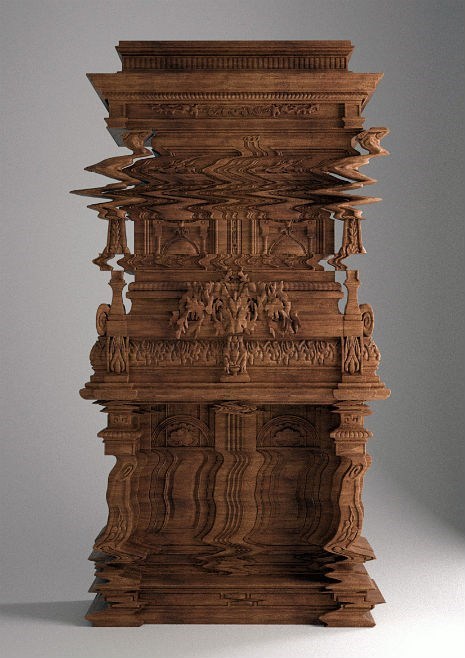 This Isn't Photoshopped of the Day: Hand-Carved Wooden "Glitch" Furniture 