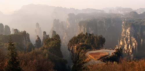 Overlooking the Zhangjiajie National Forest Park