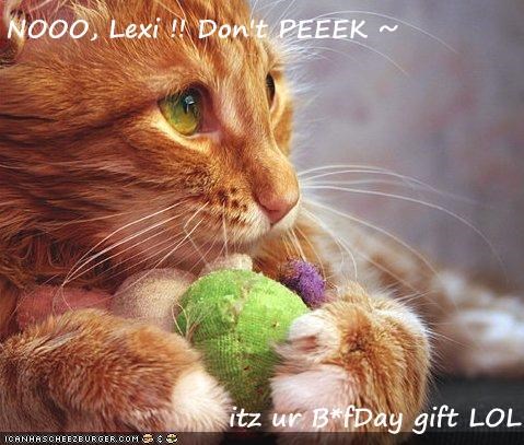 NOOO, Lexi !! Don't PEEEK ~   itz ur B*fDay gift LOL