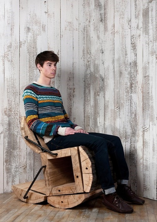 Roll Out in This Handsome Log Chair