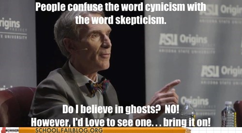 Bill Nye Would Wrestle a Ghost
