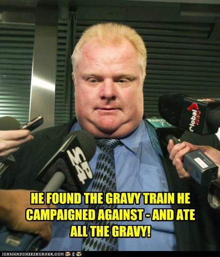 HE FOUND THE GRAVY TRAIN HE CAMPAIGNED AGAINST - AND ATE ALL THE GRAVY!