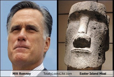 Mitt Romney Totally Looks Like Easter Island Moai