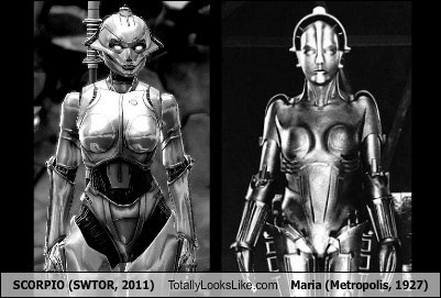 SCORPIO (SWTOR, 2011) Totally Looks Like Maria (Metropolis, 1927)
