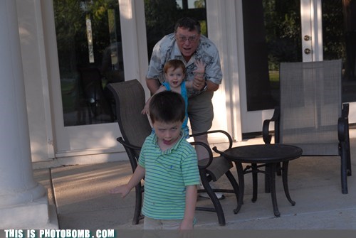 Photobomb Grandpa and Sister!