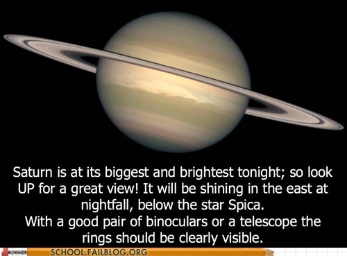 CHECK OUT SATURN TONIGHT!
