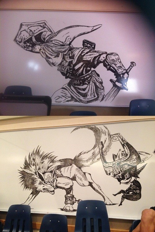 School Janitor Wins the Internet With Awesome Zelda Drawings