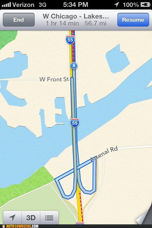 Ok Apple Maps, Now You're Just Being a D*ck