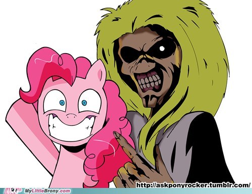 Eddie the head with Pinki Pie