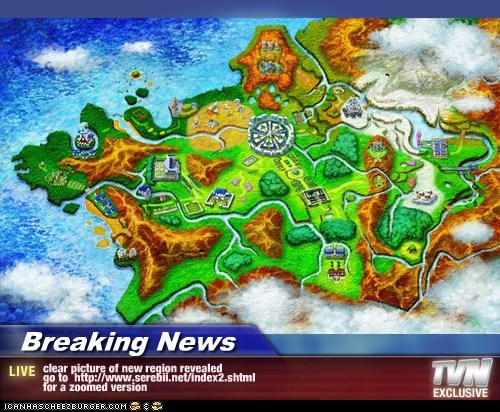Breaking News - clear picture of new region revealed go to  http://www.serebii.net/index2.shtml for a zoomed version